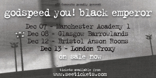 godspeed you black emperor tour dates 2012 uk Godspeed you black emperor - live in buffalo new york 2012 full audience recording of gybe performing live at the town ballroom in buffalo new york in 2012. godspeed you black emperor tour dates 2012 uk Godspeed you black emperor - live in buffalo new york 2012 full audience recording of gybe performing live at the town ballroom in buffalo new york in 2012.