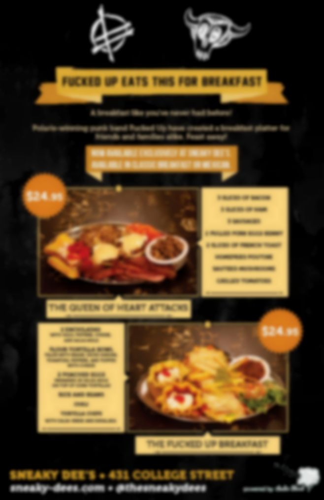 Toronto restaurant name breakfast dishes after Fucked Up