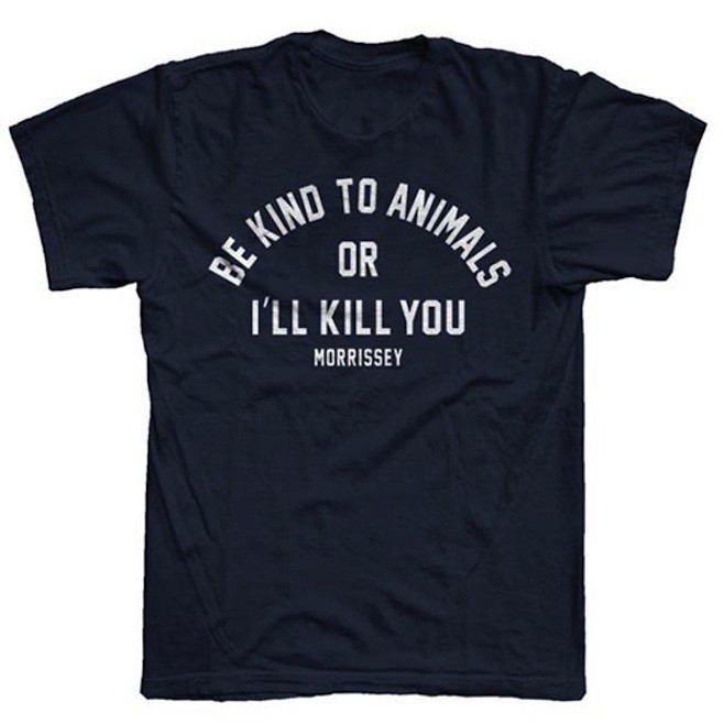 Morrissey reveals new T-shirt with slogan: “Be Kind To Animals Or I’ll ...